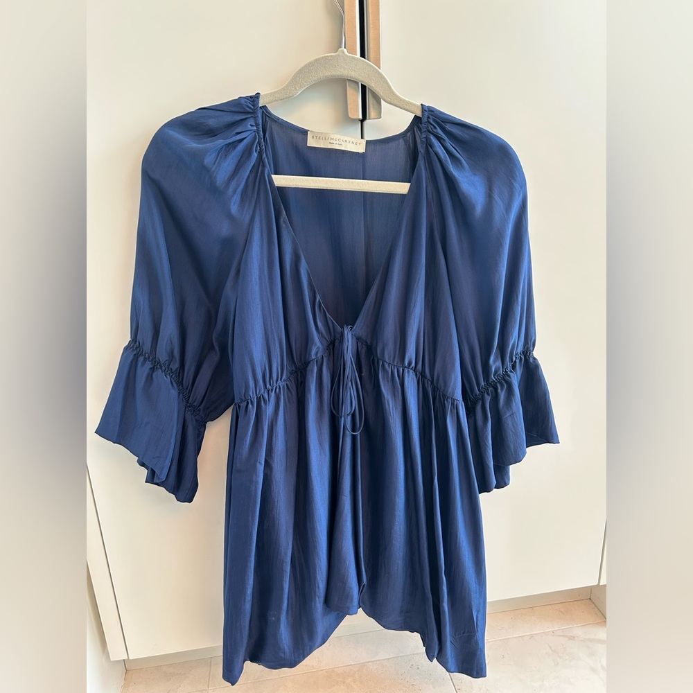 Stella mccartney cobalt blue silk blouse.